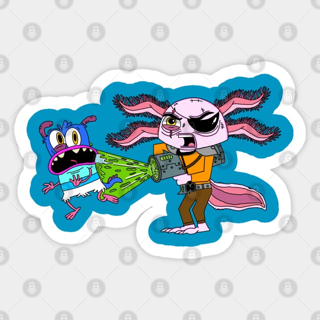 Hound Meets Bunsen Sticker by garciajey